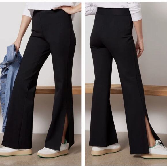 SPANX The Perfect Ponte Double Slit Pant Classic Black Sz XL Petite {L27} - Picture 1 of 7